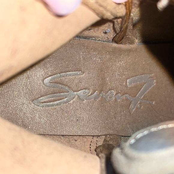 Taupe Suede Cutout Ankle Booties | Low Stacked Heel | Size 8 - Picture 6 of 7